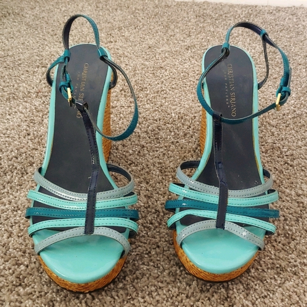 Size 10 never worn wedge sandals
